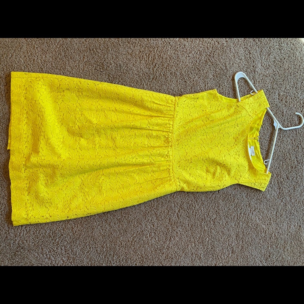 J. Crew Yellow lace dress